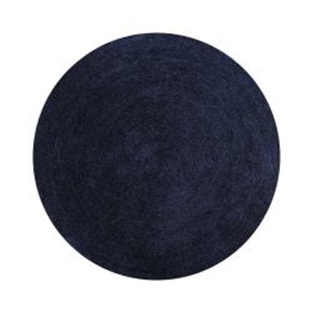 WORK-OF-ART 8 in. Round Chenille Reversible Rug - Navy WO2635572